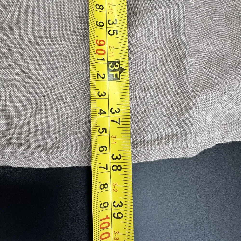 J.Jill 100% Linen Button Front Mini Short Sleeve Dress Tan size Medium - Picture 9 of 9